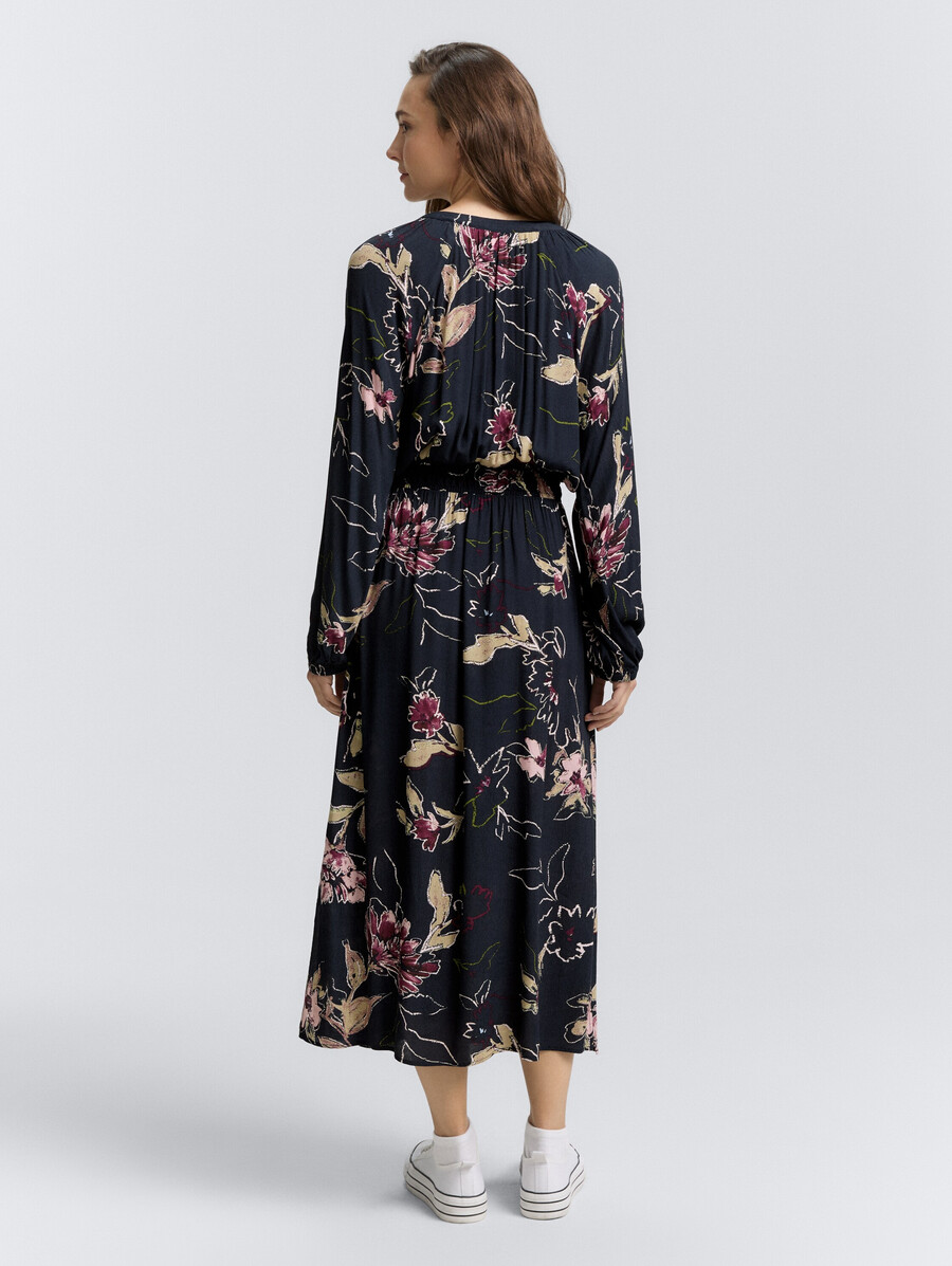 robe longue à motif floral