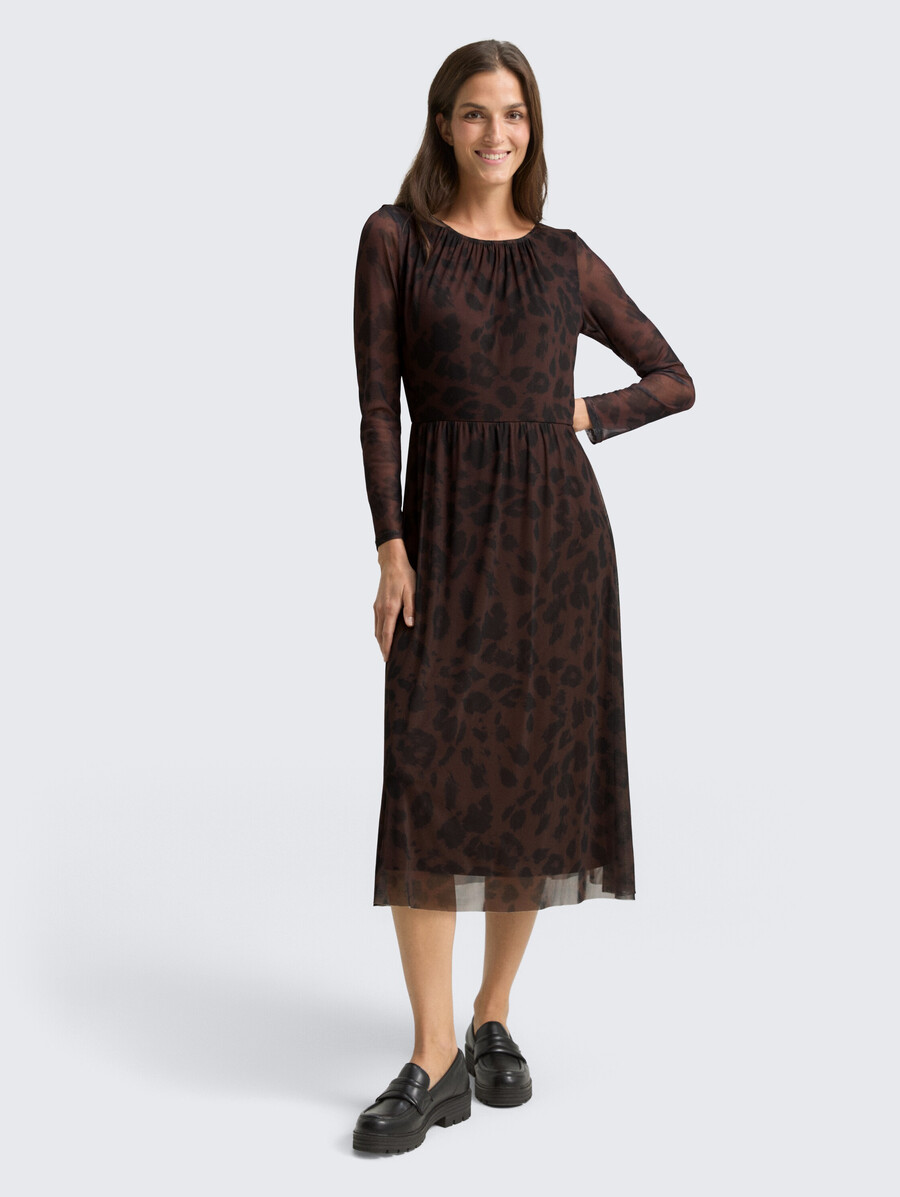 robe midi en résille à motifs