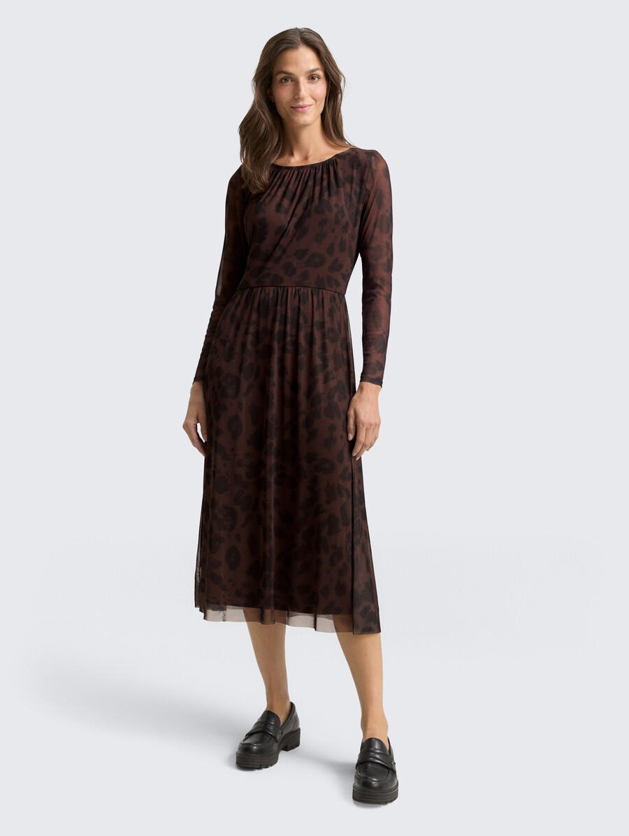 robe midi en résille à motifs