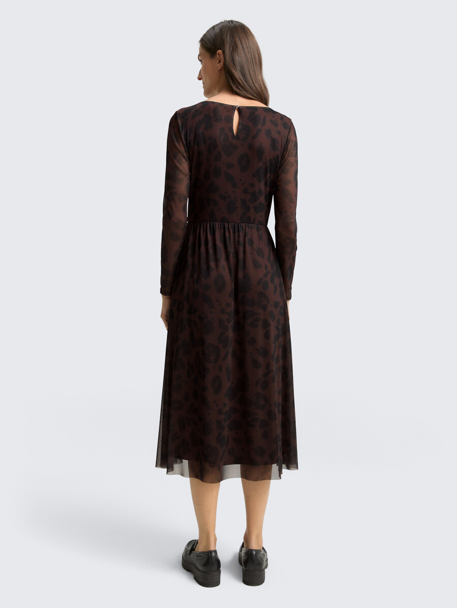 robe midi en résille à motifs