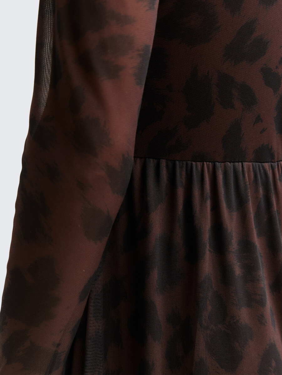 robe midi en résille à motifs