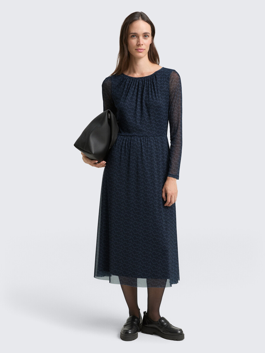 robe midi en résille à motifs