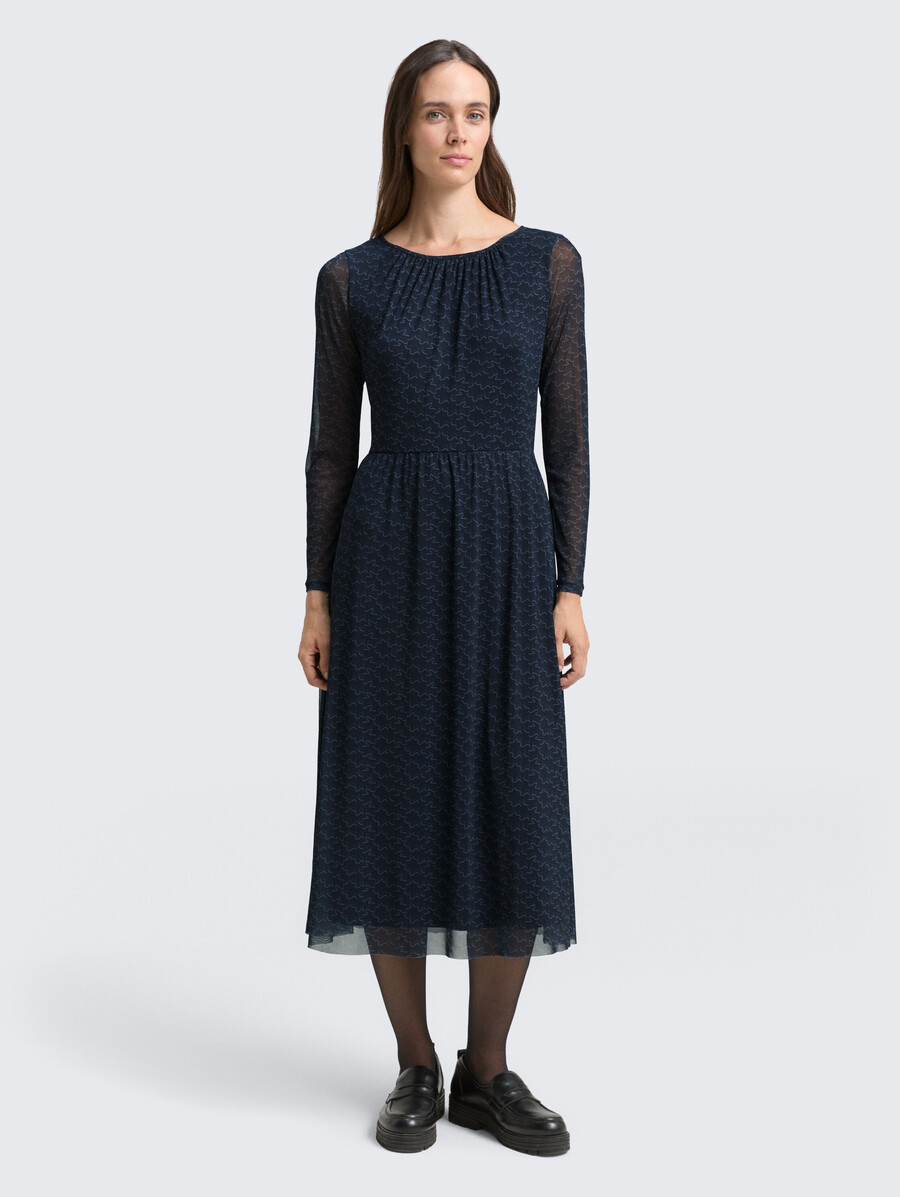 robe midi en résille à motifs