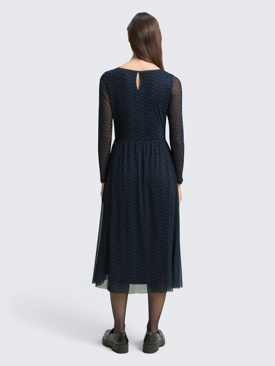 robe midi en résille à motifs