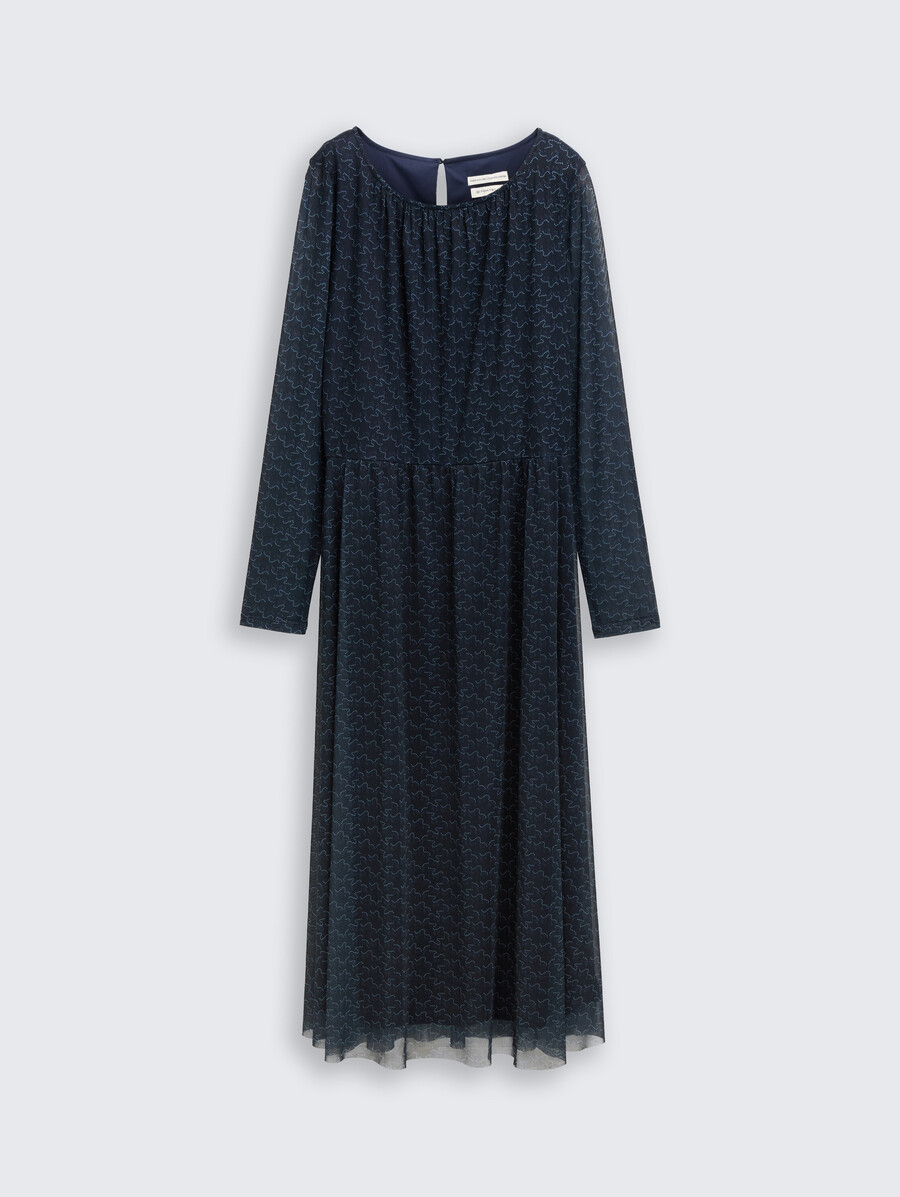 robe midi en résille à motifs