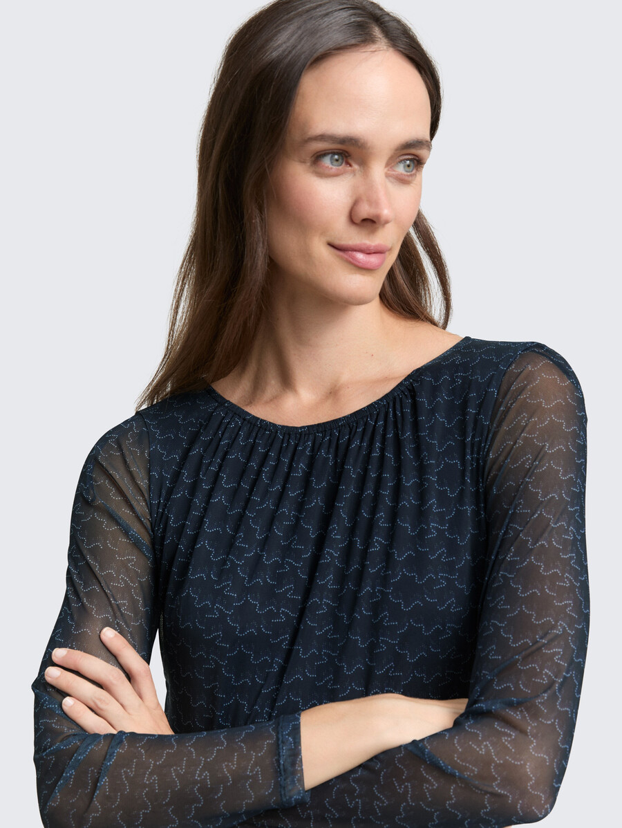 robe midi en résille à motifs