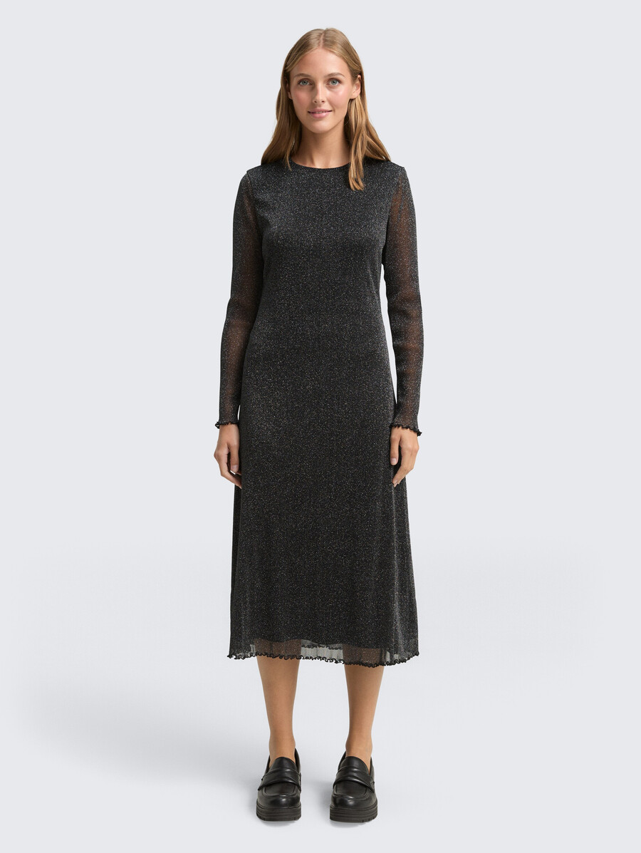 robe midi en maille à effet pailleté