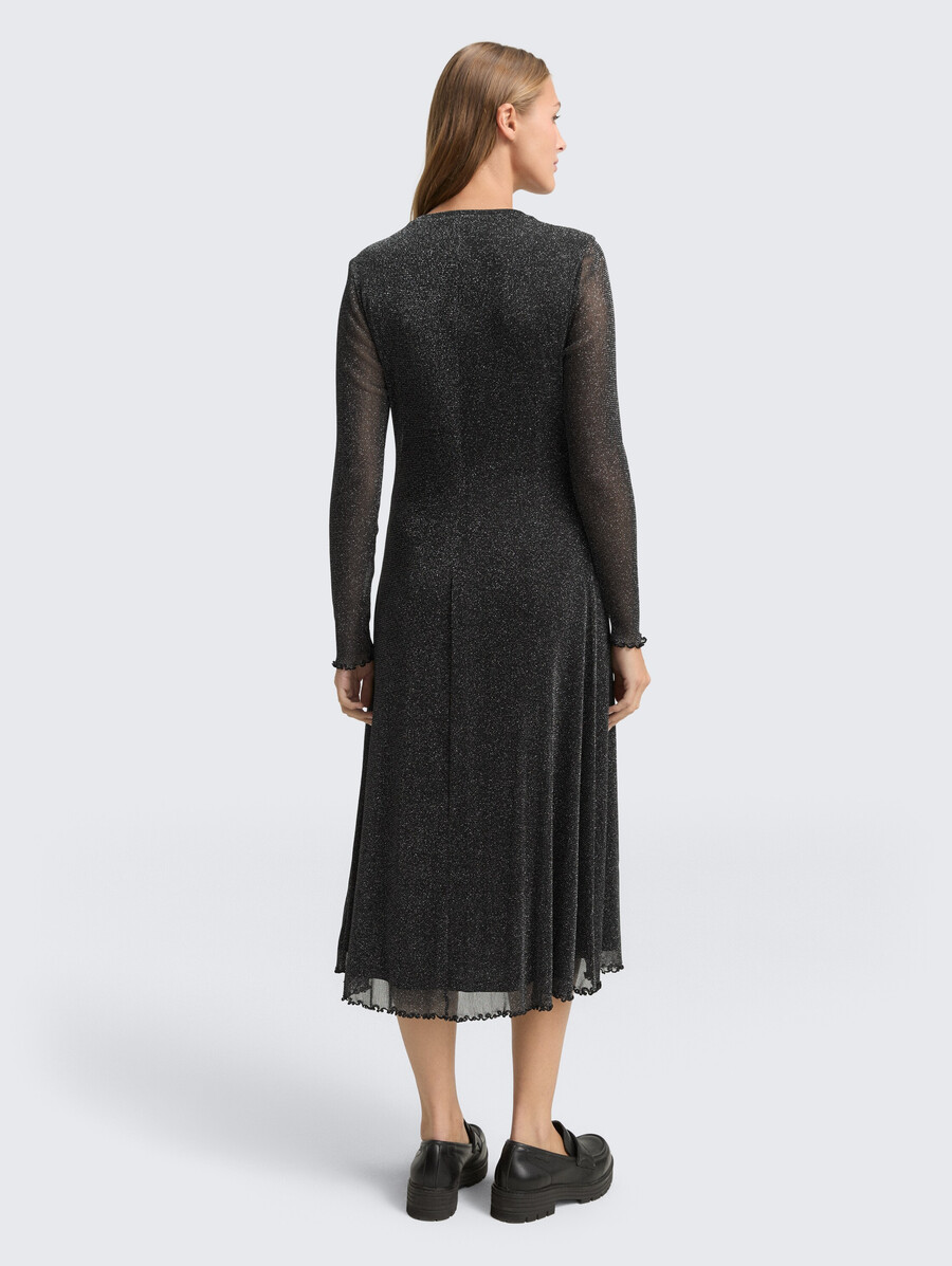 robe midi en maille à effet pailleté