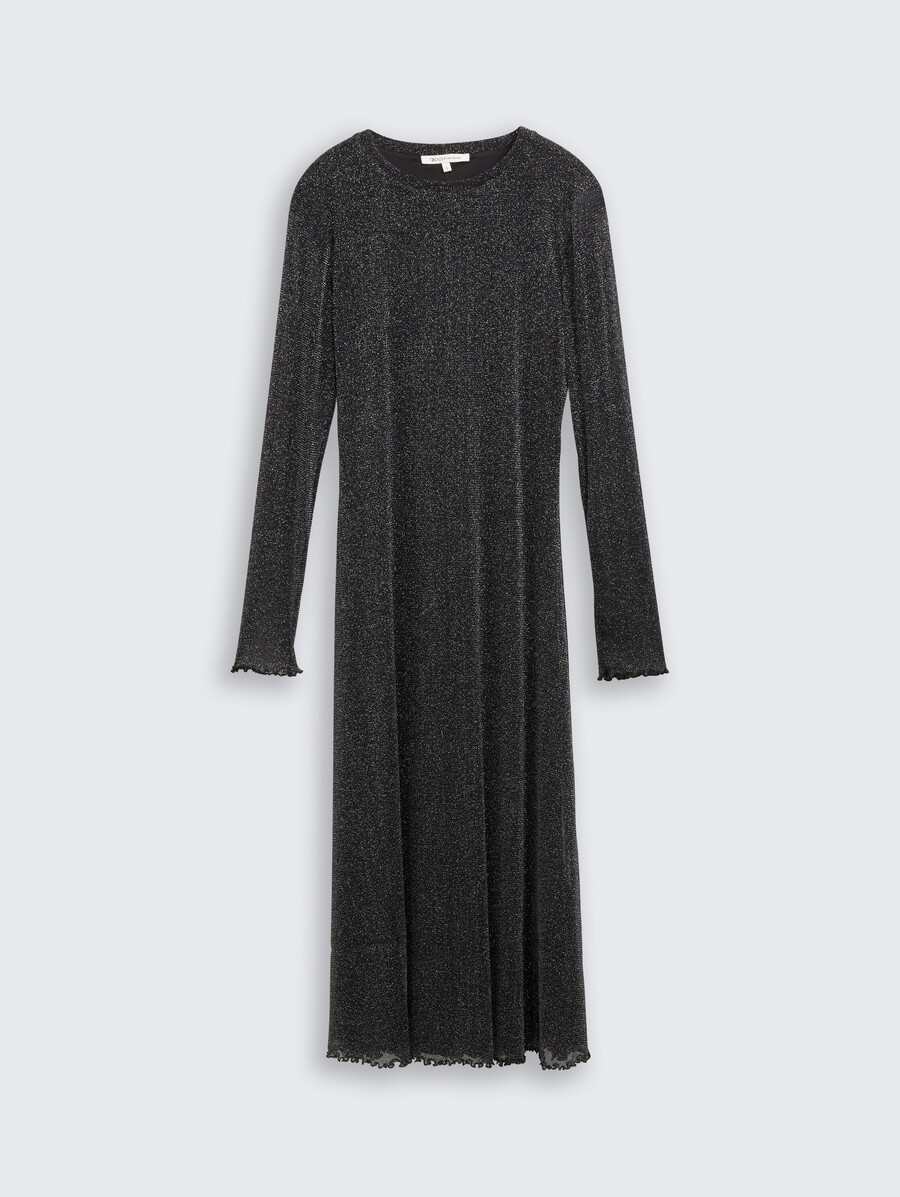 robe midi en maille à effet pailleté
