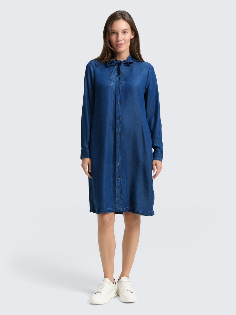 robe en jean avec détail nœud