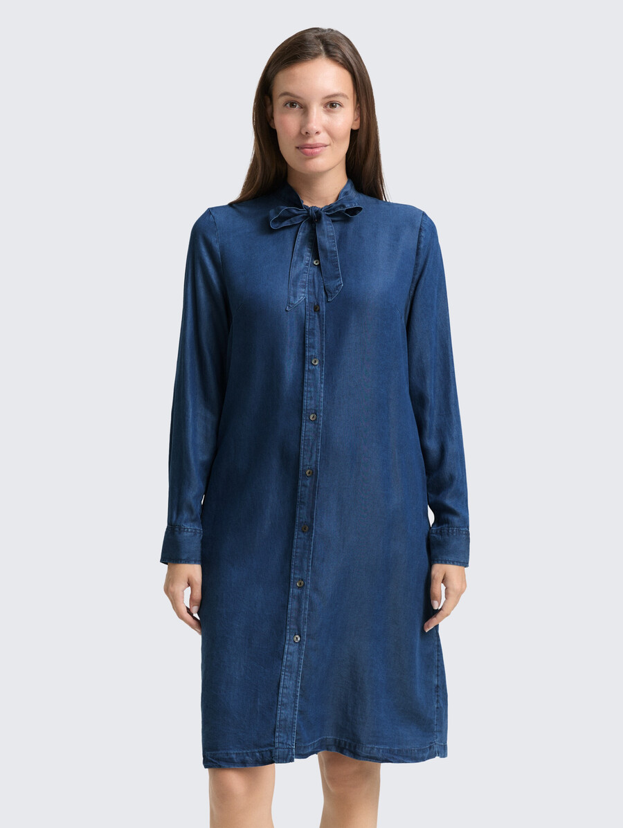 robe en jean avec détail nœud