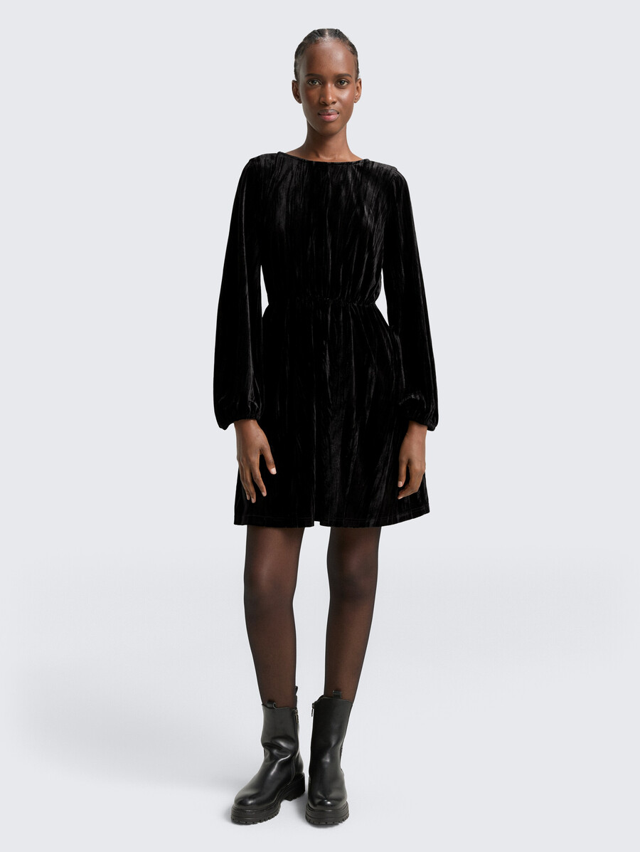 robe courte en velours avec détail nœud