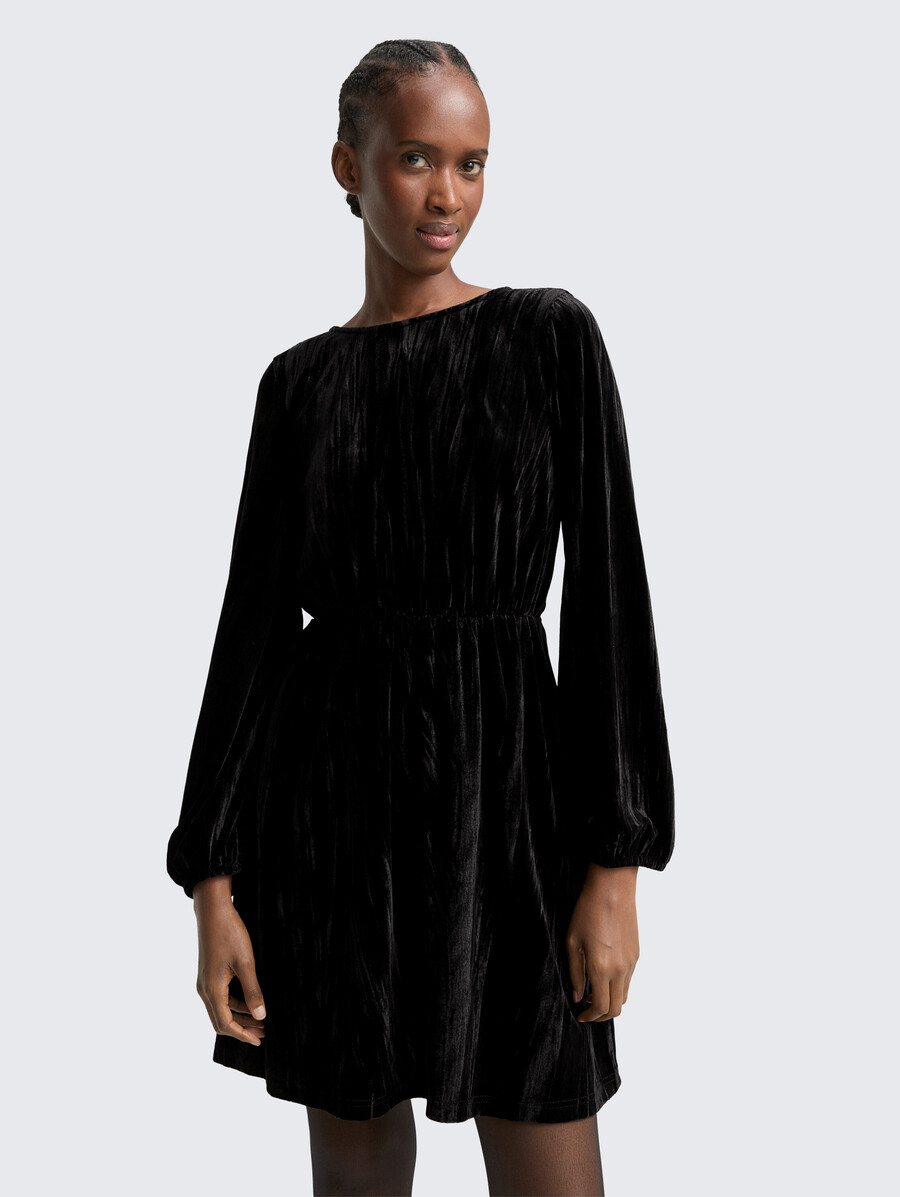 robe courte en velours avec détail nœud
