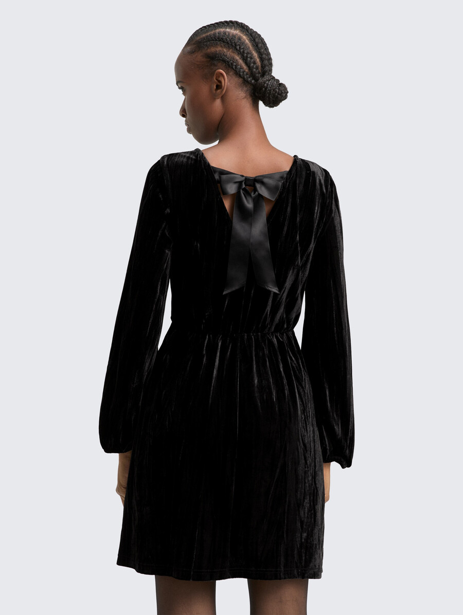 robe courte en velours avec détail nœud