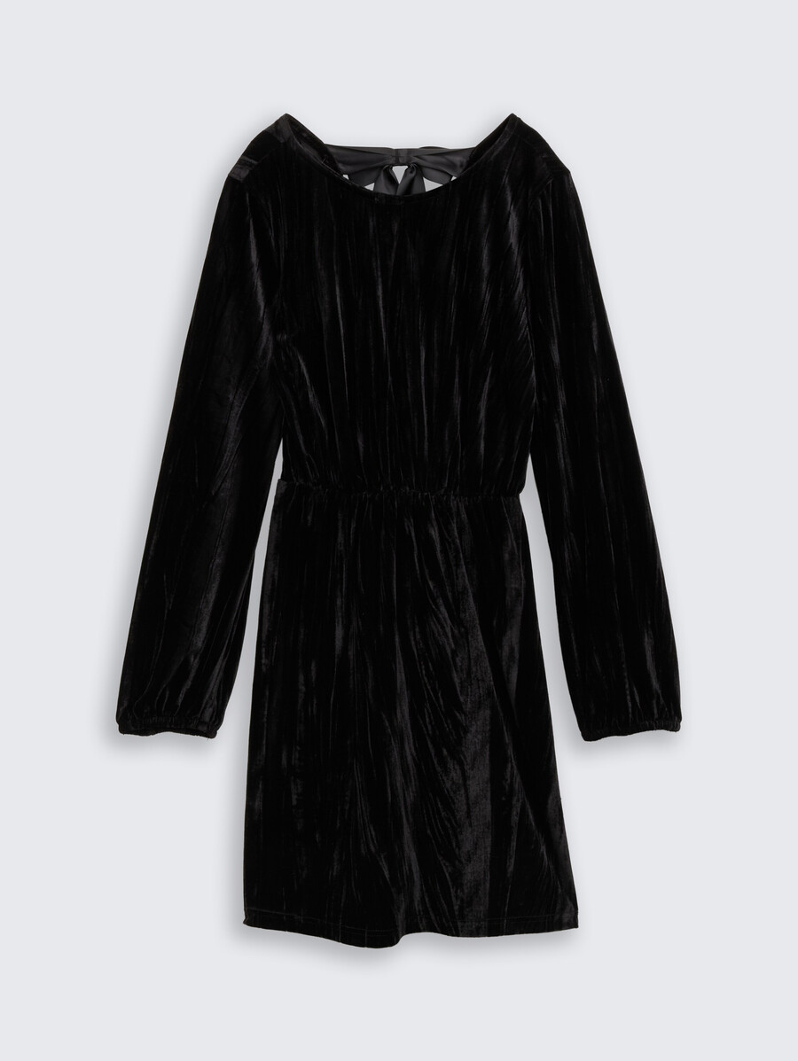 robe courte en velours avec détail nœud