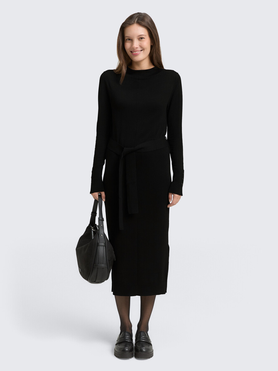 robe midi cintrée avec ceinture