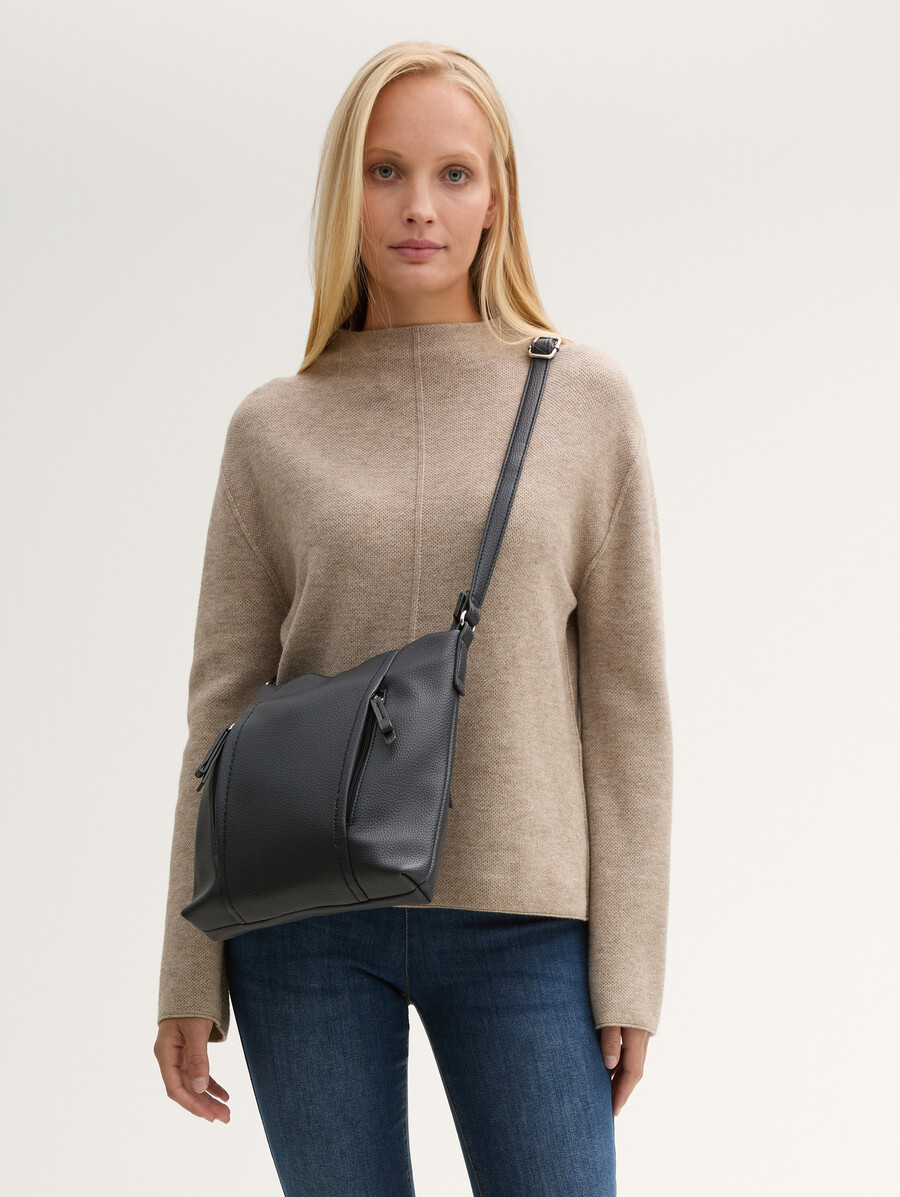 sac bandoulière ttbeca m avec détails de fermeture éclair