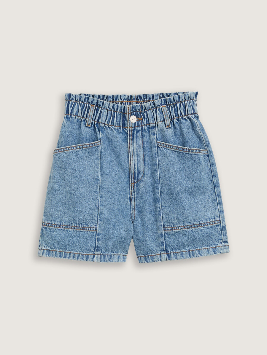 short en jean à sac en papier