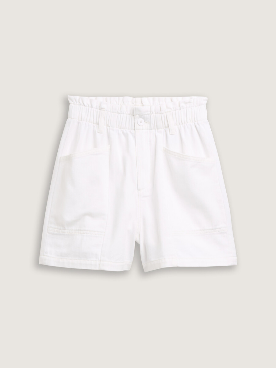 short en jean à sac en papier