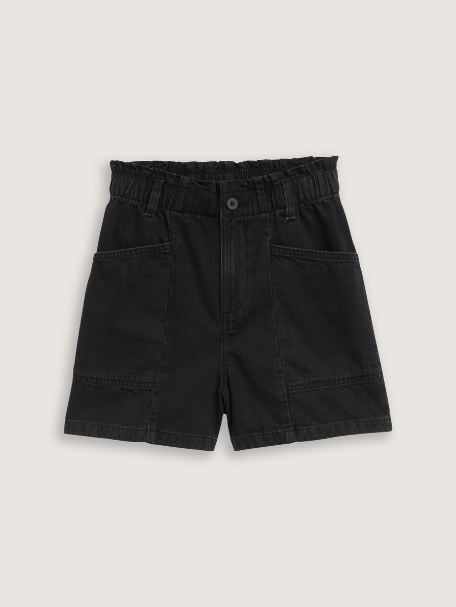 short en jean à sac en papier