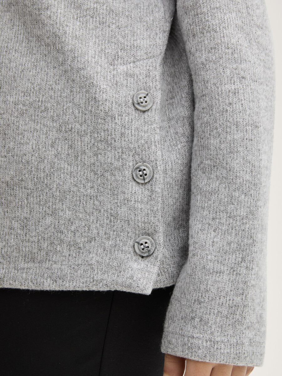 sweat-shirt grande taille doux au toucher avec détails de boutons