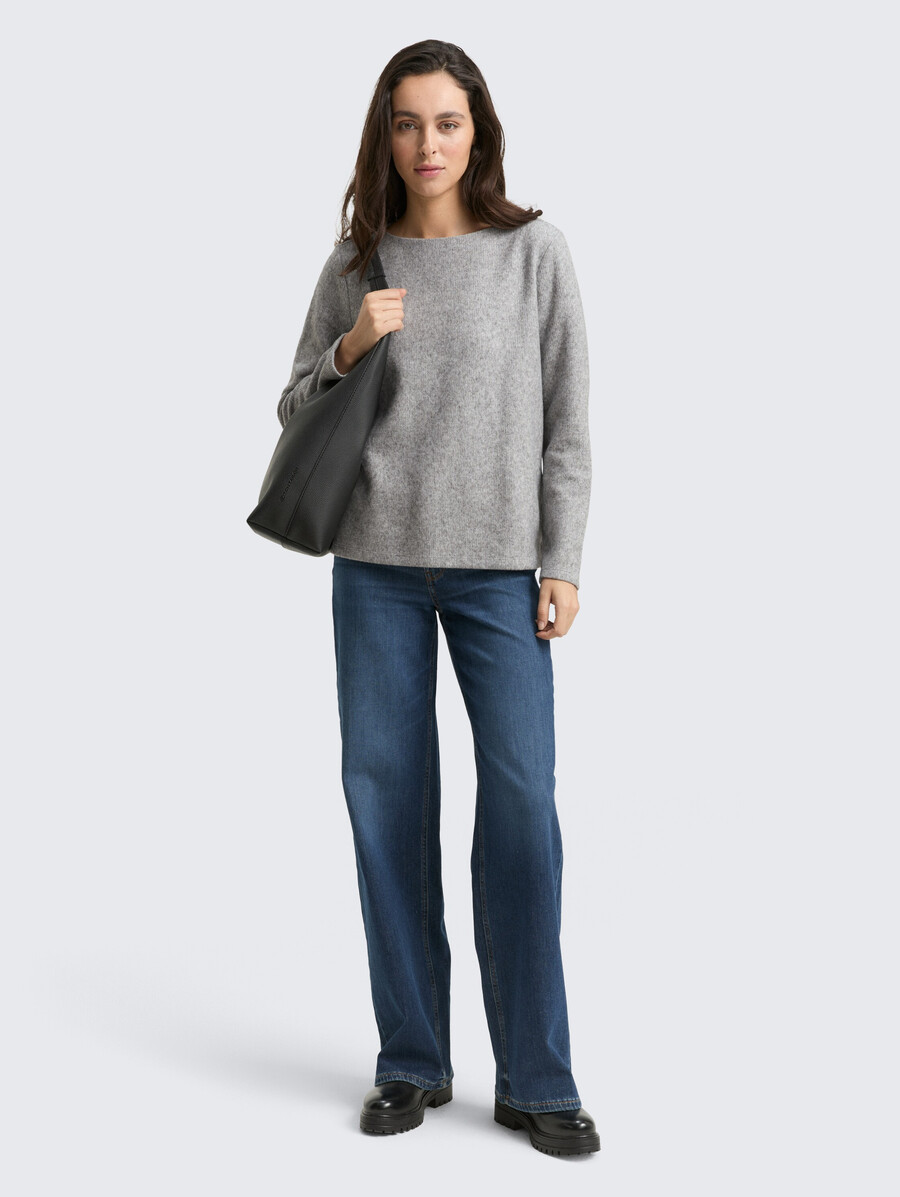 sweat-shirt doux au toucher avec détails de boutons