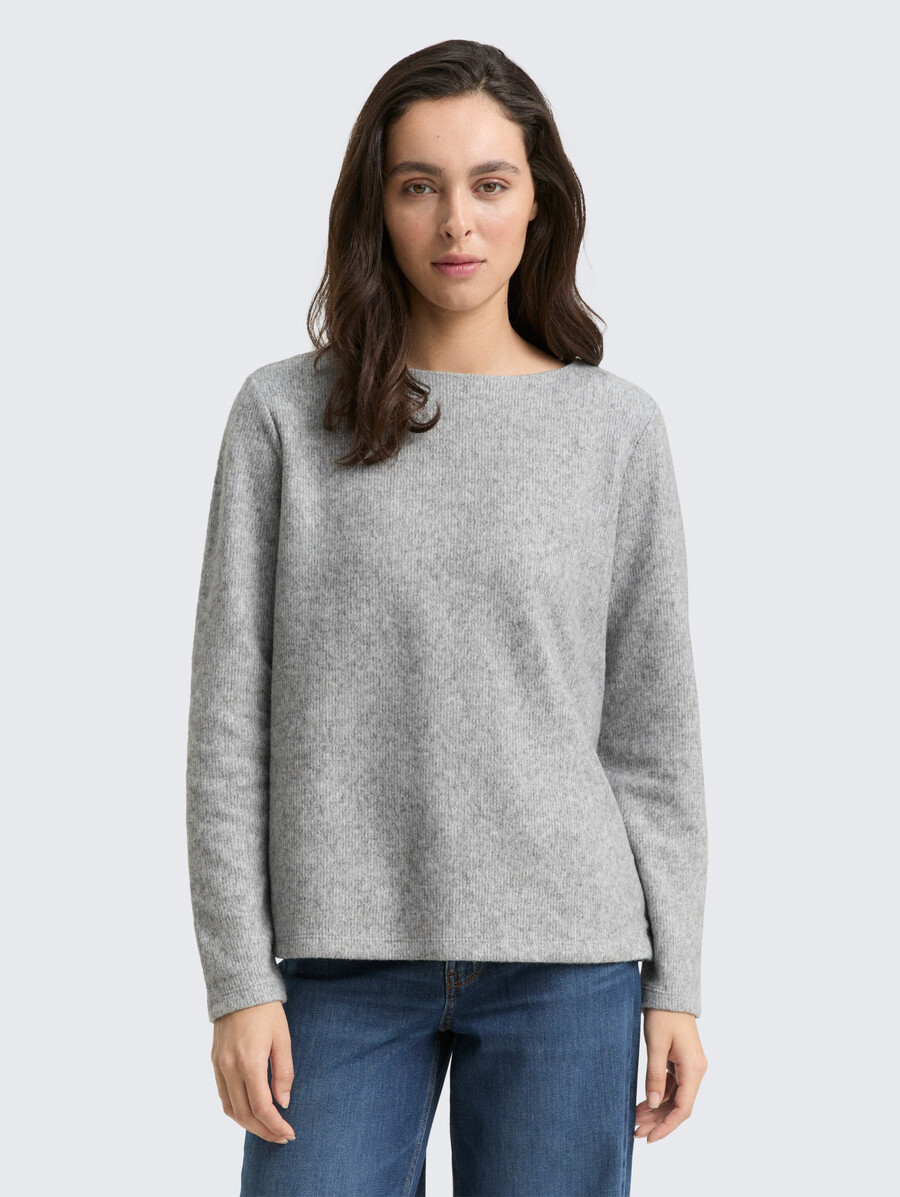 sweat-shirt doux au toucher avec détails de boutons