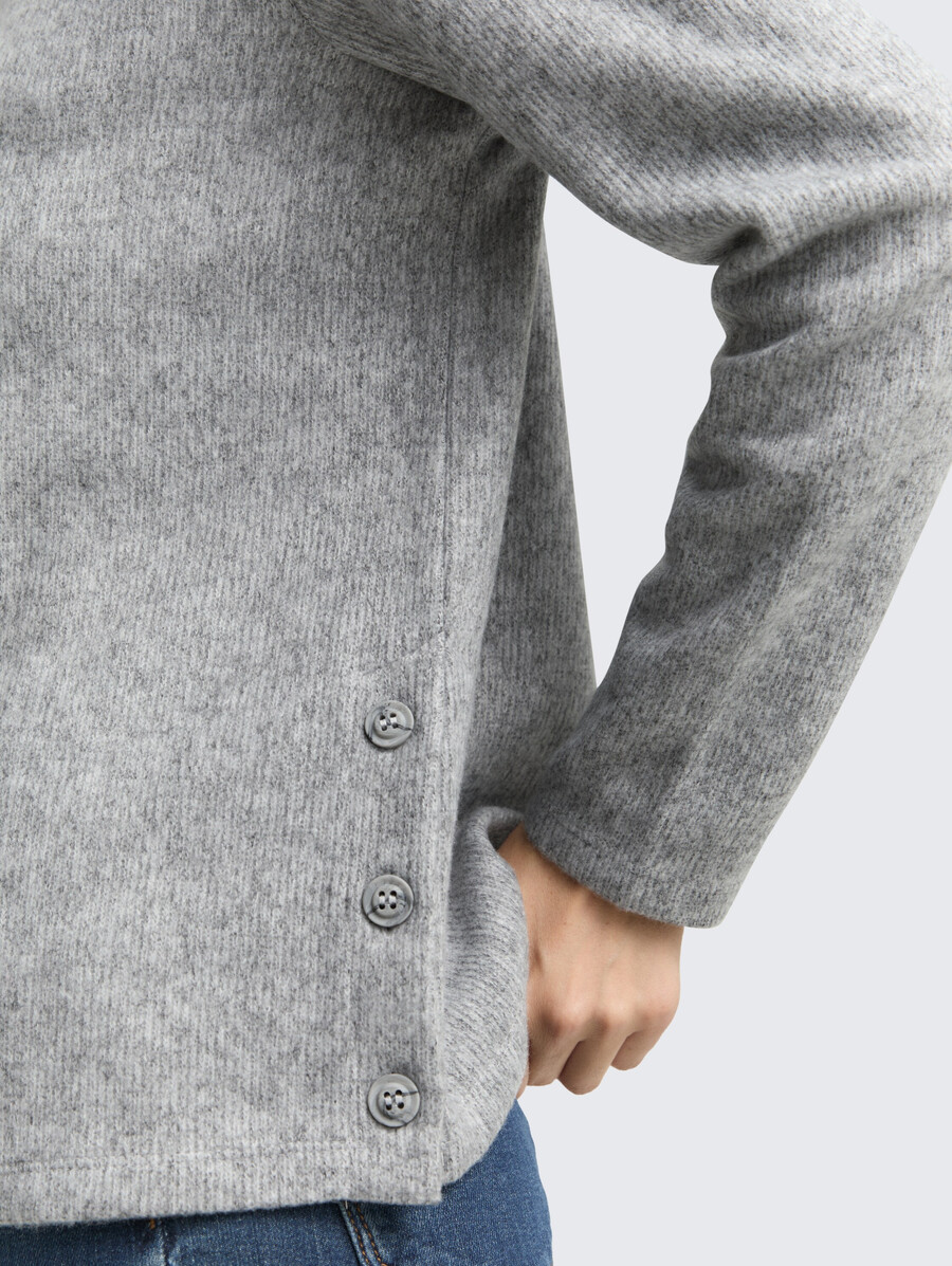sweat-shirt doux au toucher avec détails de boutons