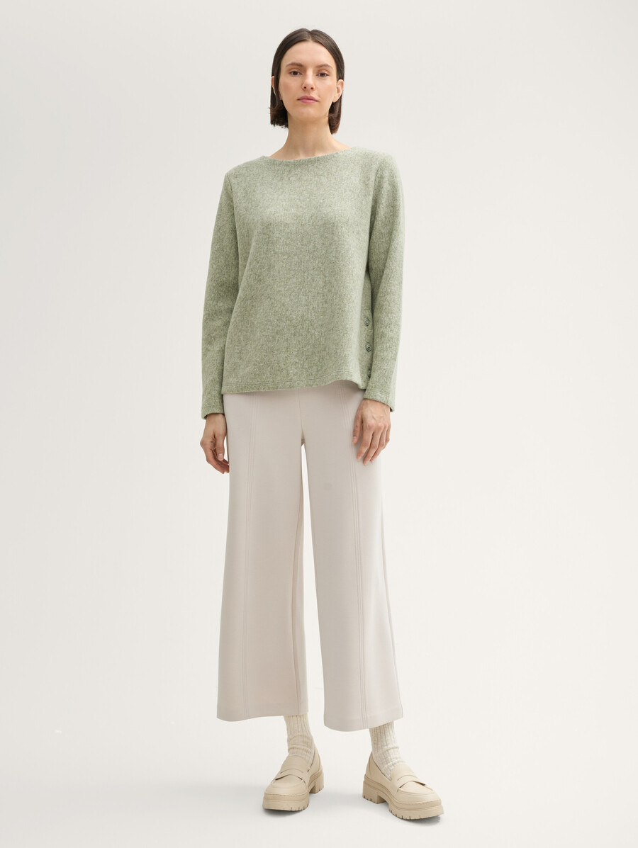 sweat-shirt doux au toucher avec détails de boutons