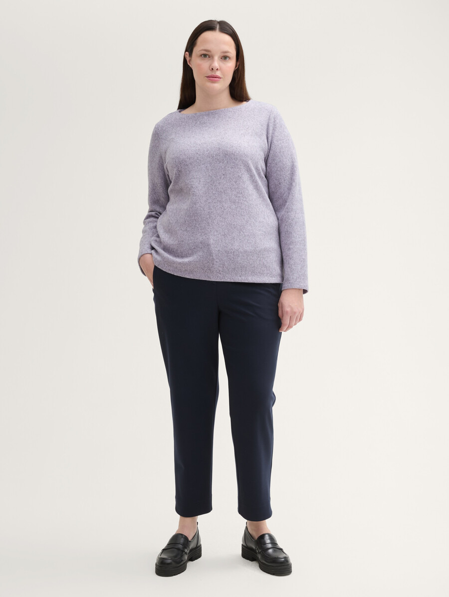 sweat-shirt grande taille doux au toucher avec détails de boutons