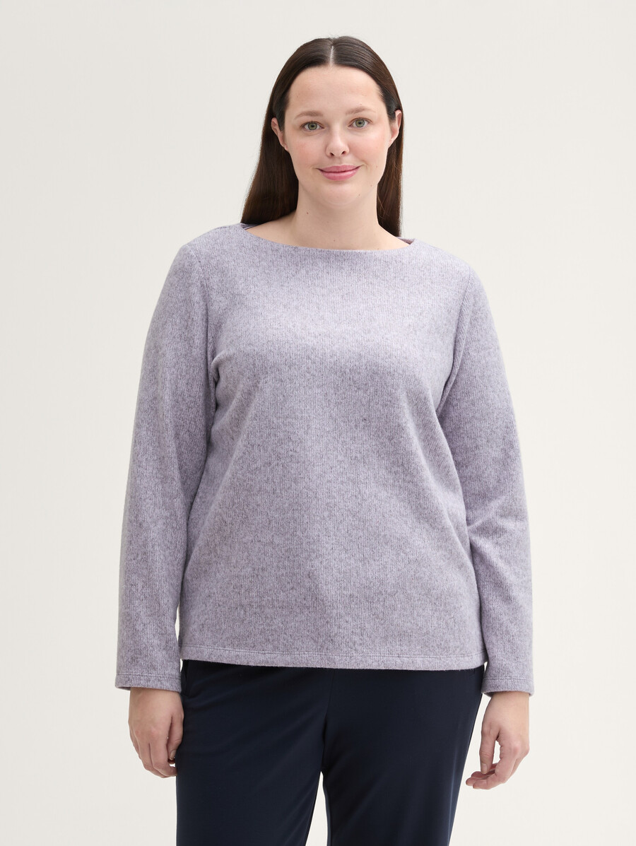sweat-shirt grande taille doux au toucher avec détails de boutons