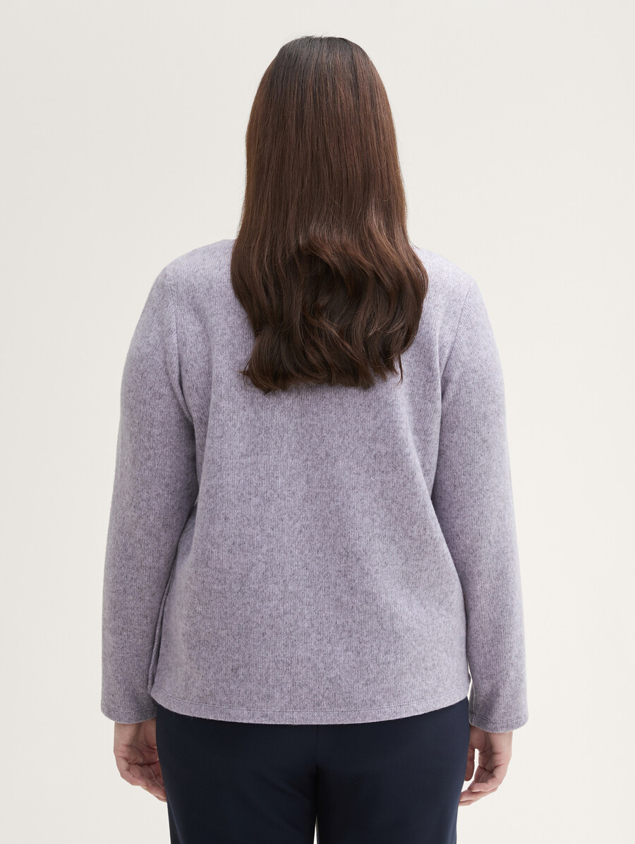 sweat-shirt grande taille doux au toucher avec détails de boutons