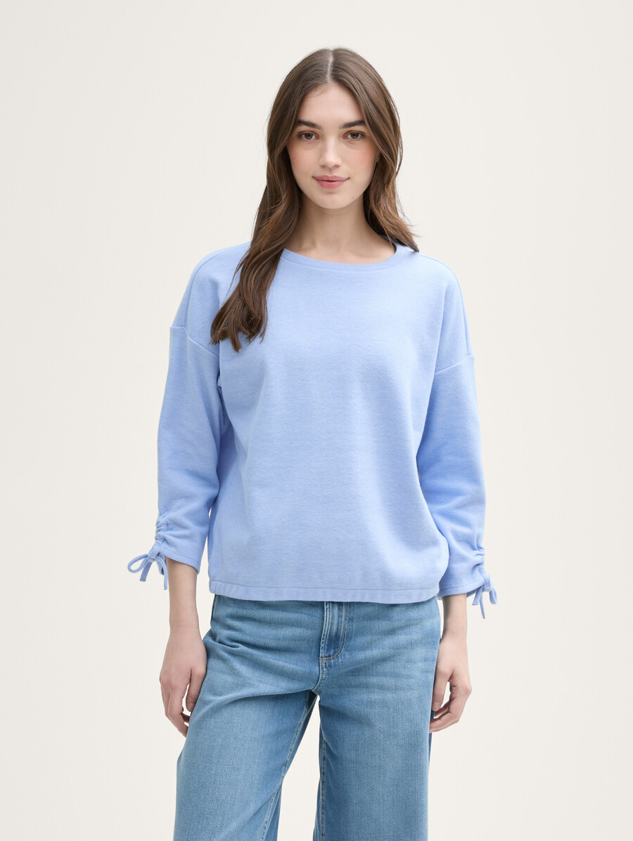 sweat-shirt confortable à manches froncées