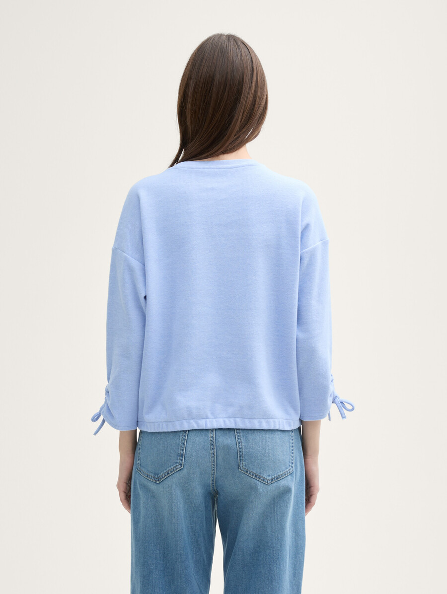 sweat-shirt confortable à manches froncées