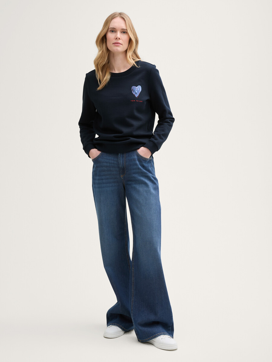 sweat-shirt ample à imprimé