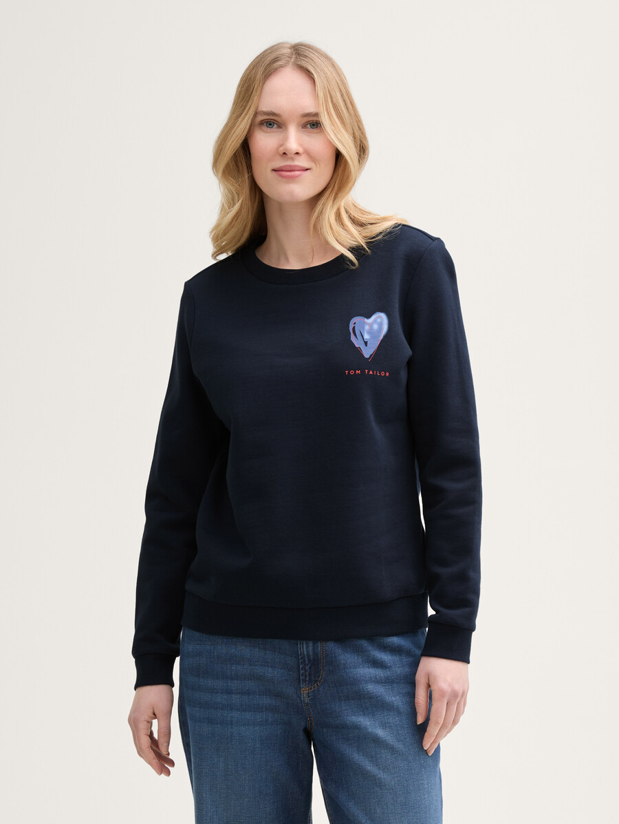 sweat-shirt ample à imprimé