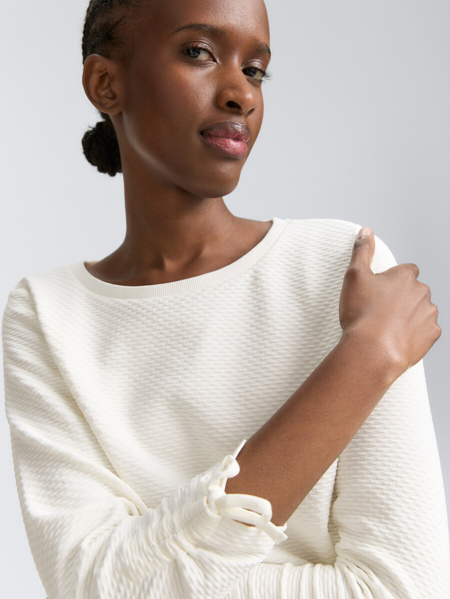 sweat-shirt à manches froncées