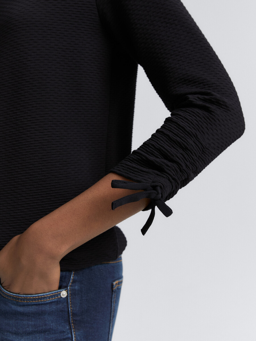 sweat-shirt à manches froncées