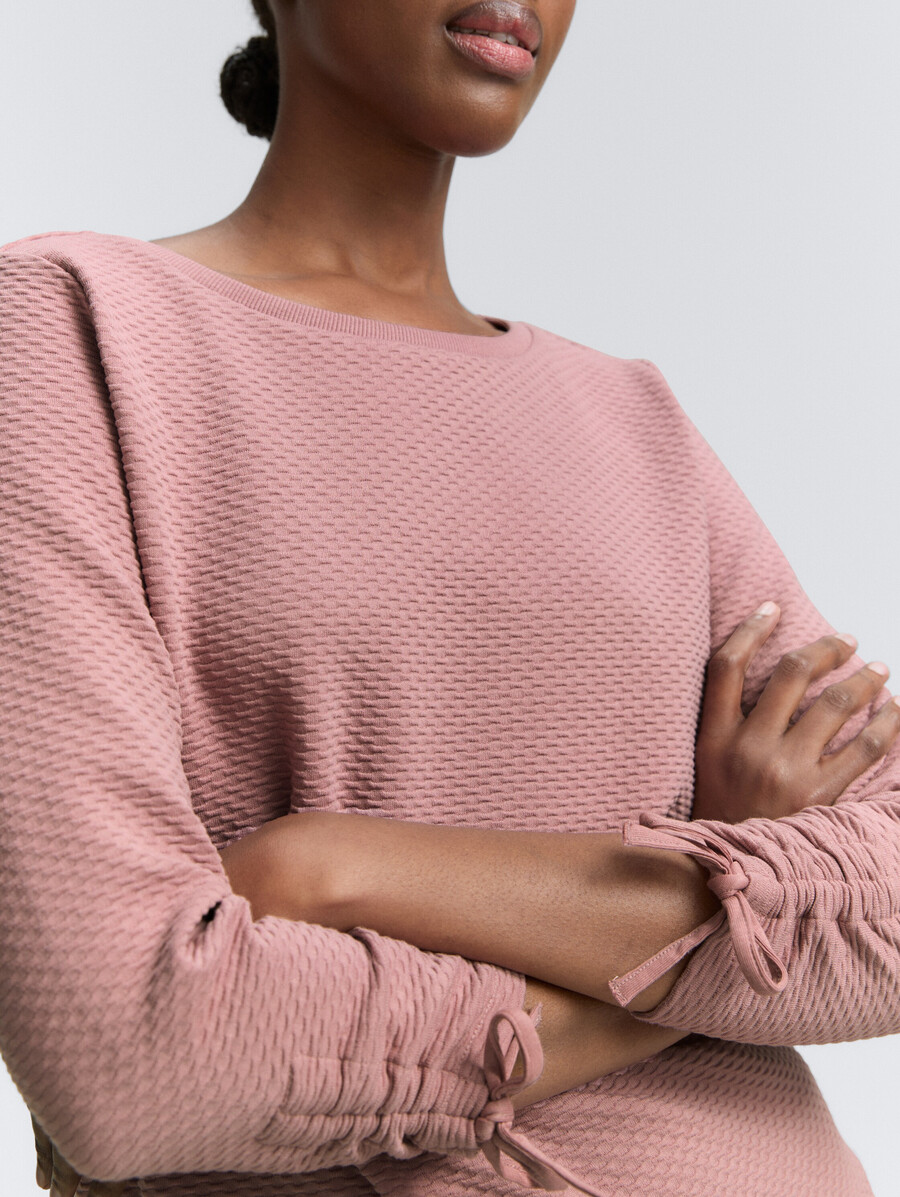 sweat-shirt à manches froncées