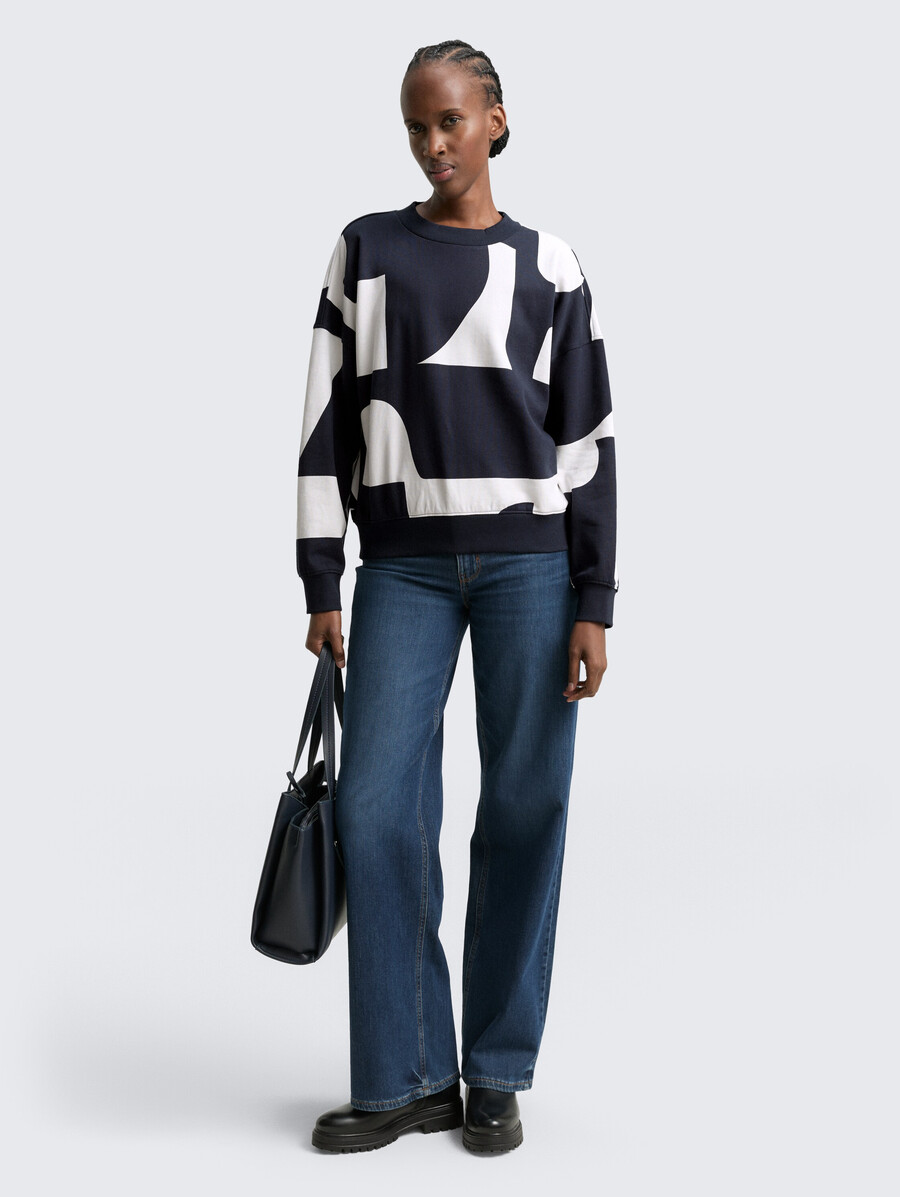 sweat-shirt ample à motifs