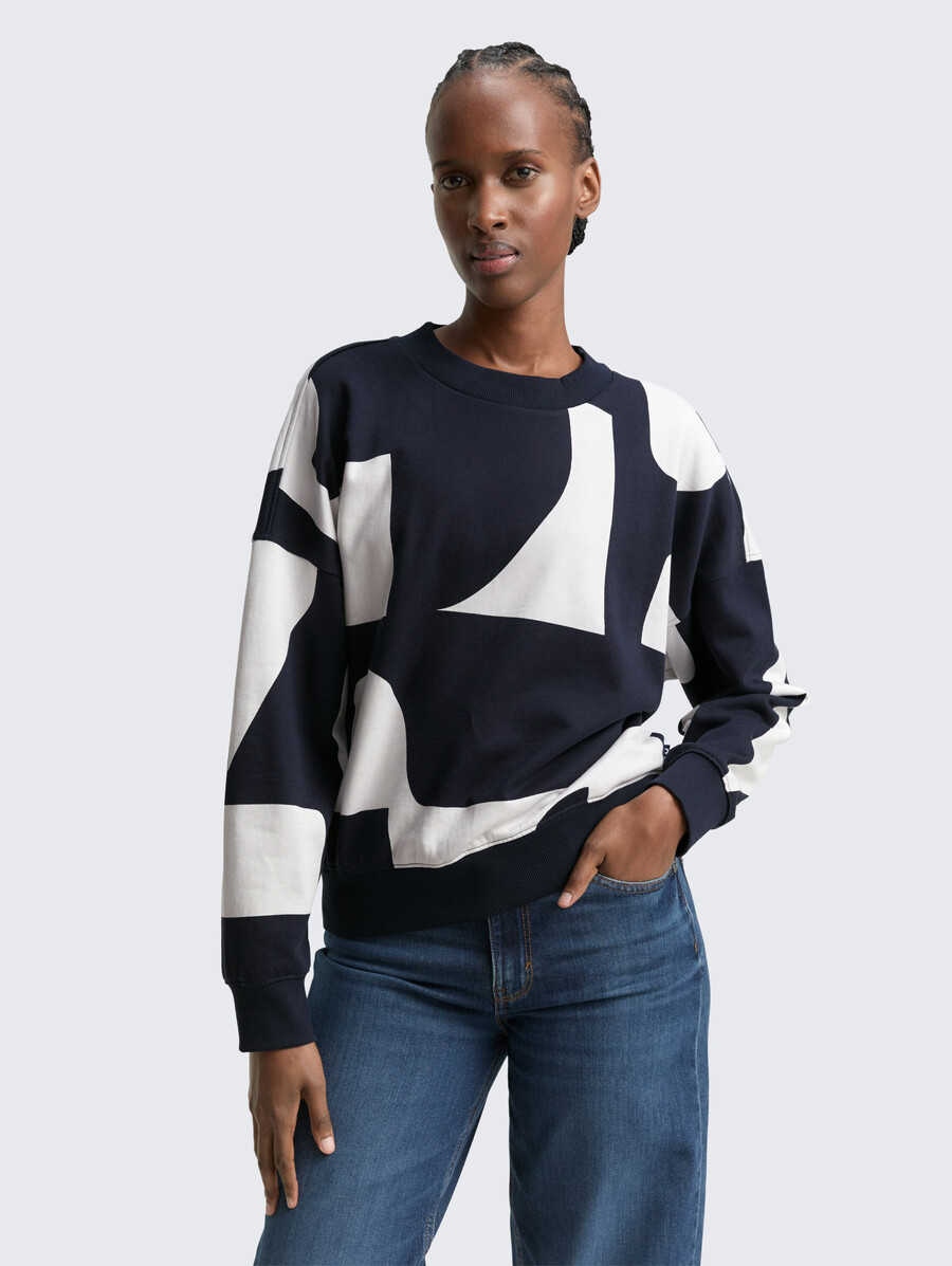 sweat-shirt ample à motifs
