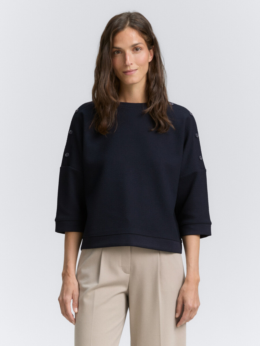 sweat-shirt à détails de boutons