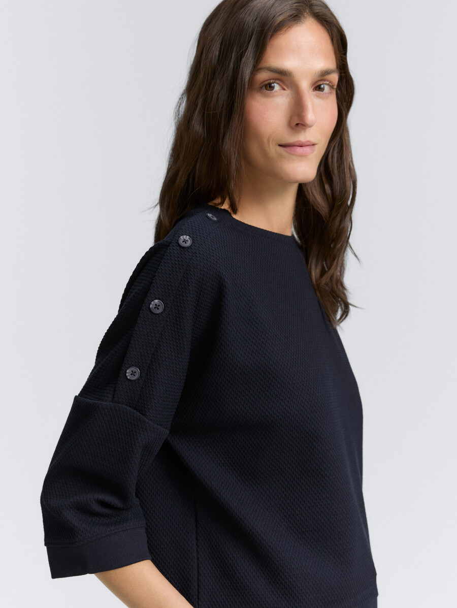 sweat-shirt à détails de boutons