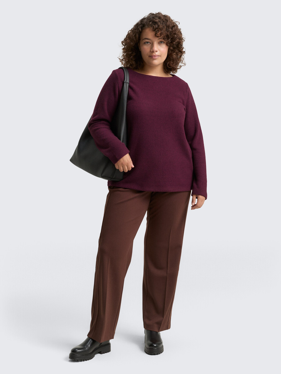 sweat-shirt grande taille doux au toucher avec détails de boutons