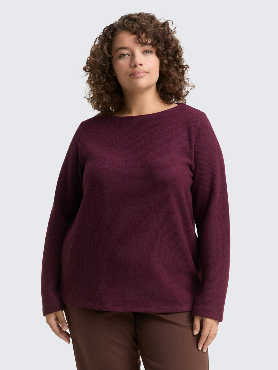 sweat-shirt grande taille doux au toucher avec détails de boutons