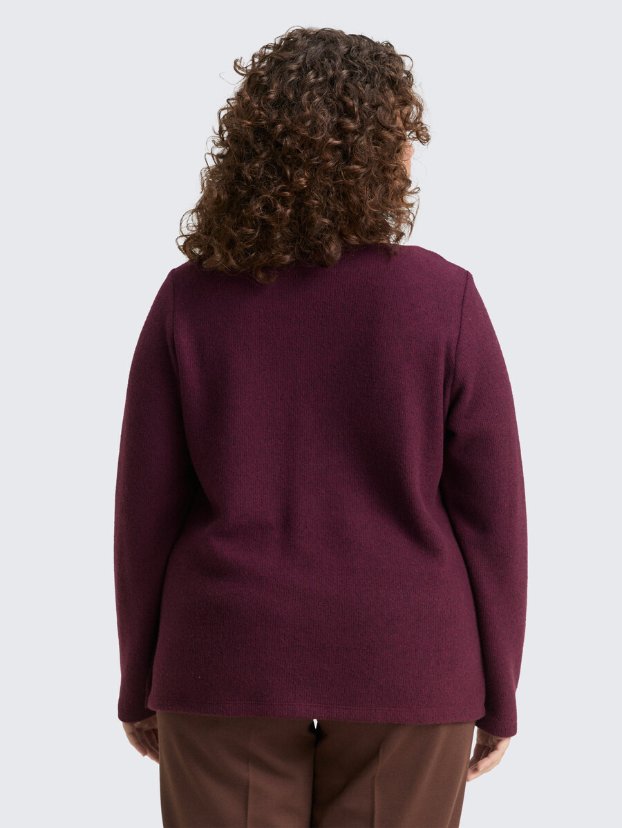sweat-shirt grande taille doux au toucher avec détails de boutons