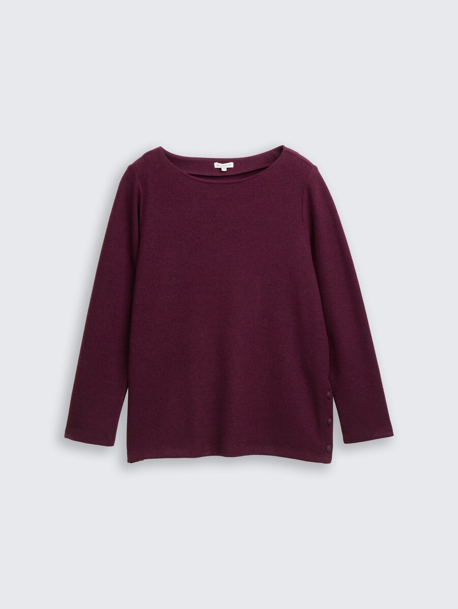 sweat-shirt grande taille doux au toucher avec détails de boutons