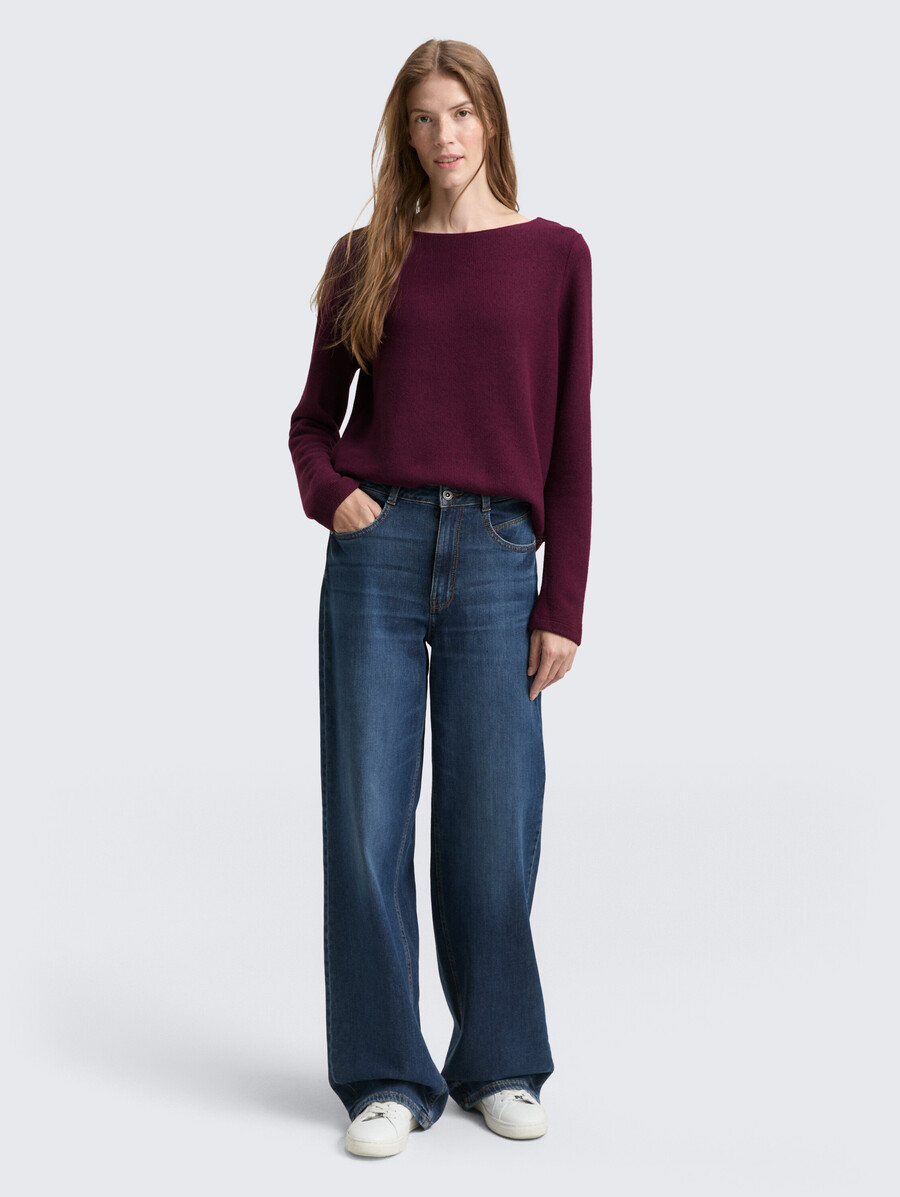 sweat-shirt doux au toucher avec détails de boutons