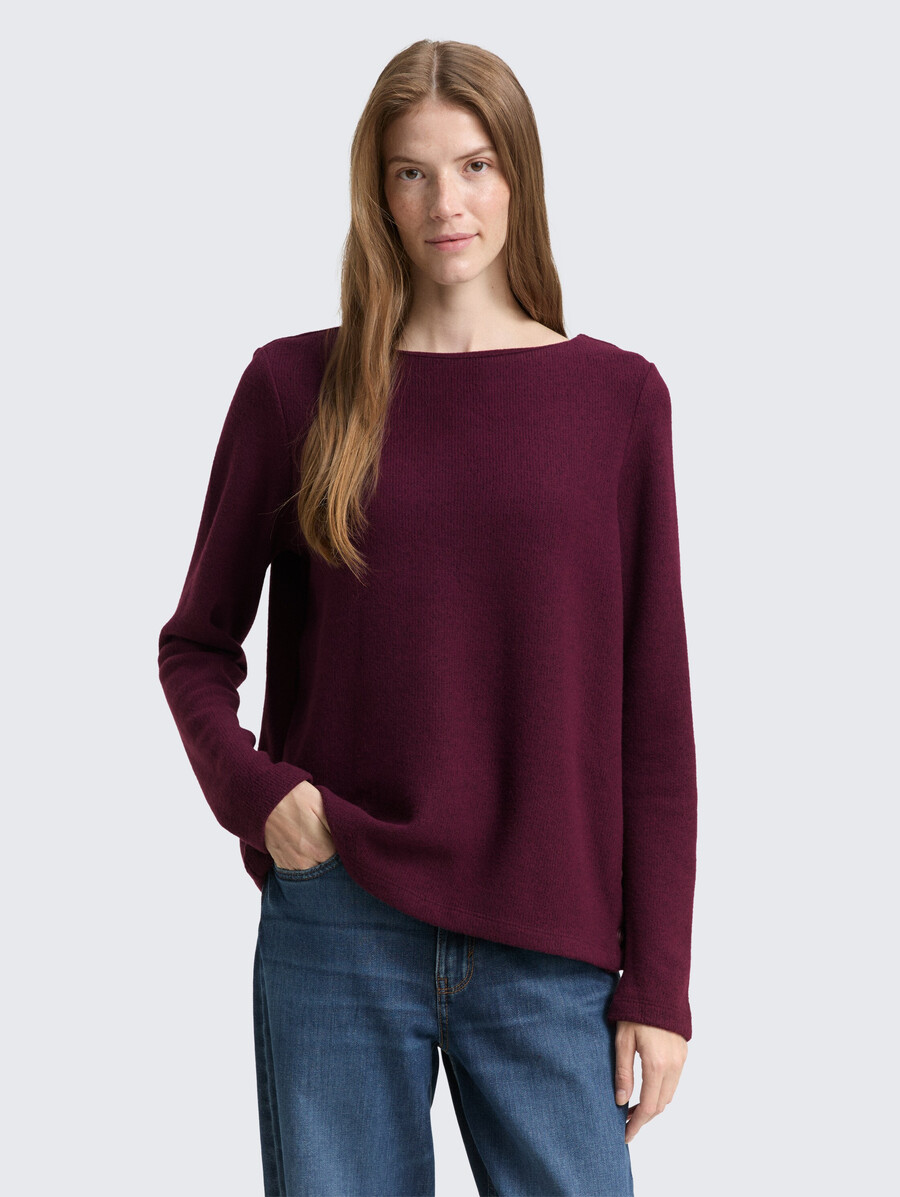 sweat-shirt doux au toucher avec détails de boutons