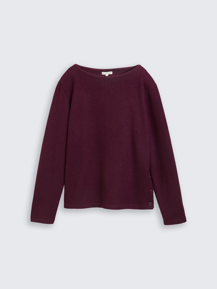 sweat-shirt doux au toucher avec détails de boutons
